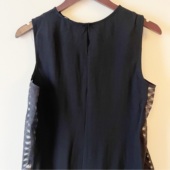 Zara Black Tank top Sheer Striped Side Panels Size Medium NEW $59 Round Neck - Picture 8 of 10